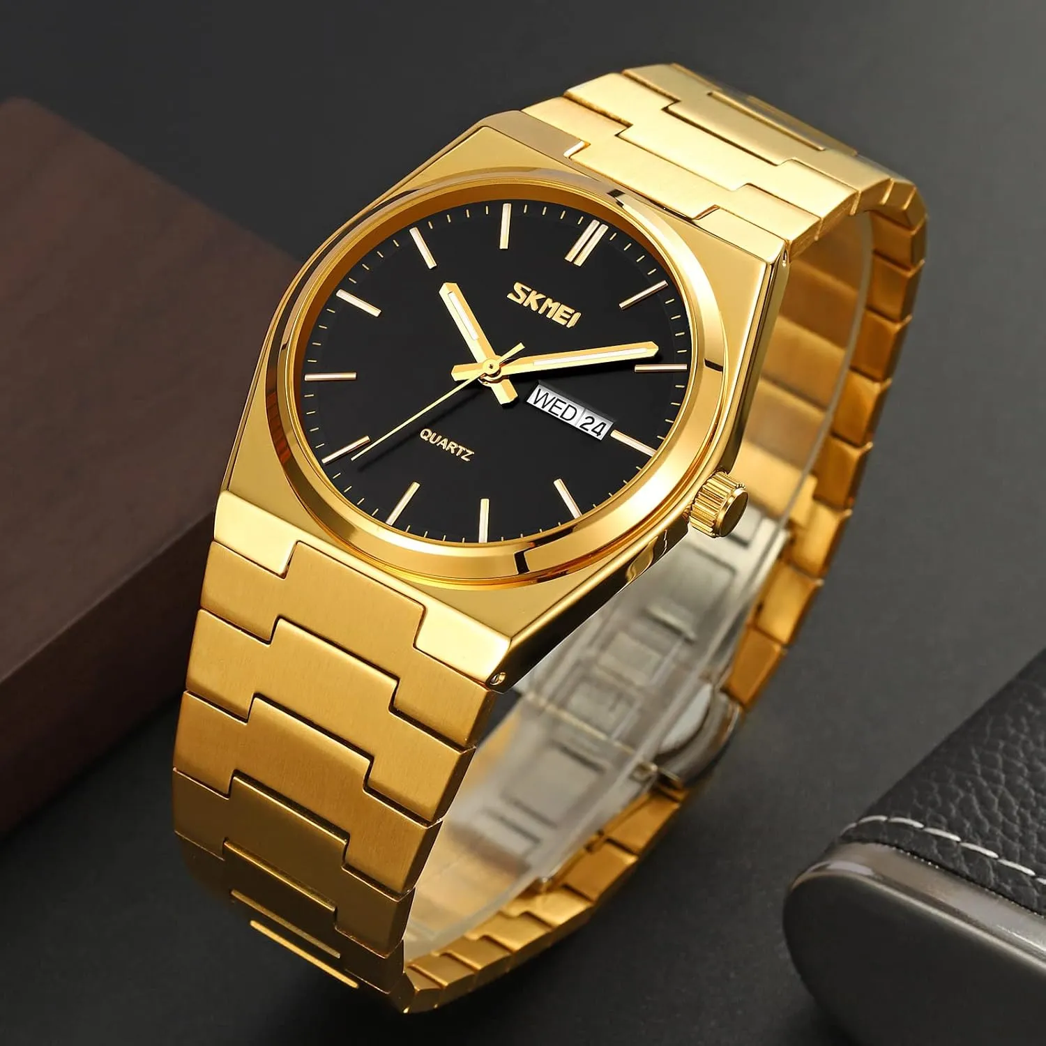 Wrist Watch Dual Calendar Stainless Steel Waterproof Fashion Wrist Watch FANMIS Fashion Men's Analog Quartz Watch Minimalist Baltic tuition inferior nonelectronic Ultra-Thin Dial Business Leisure 