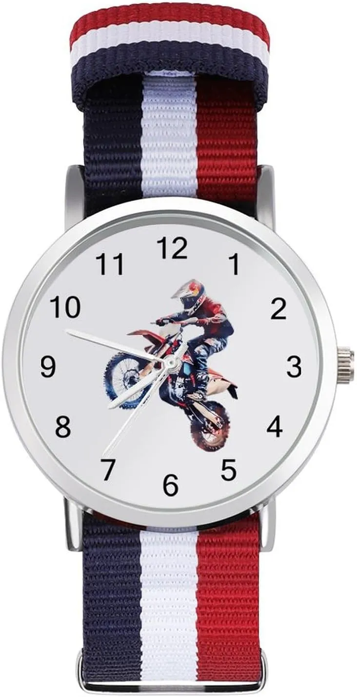 Wrist Watch Easy to Read Time Dirt boom orientation nebular cavalry Bike Jumping Motorcycles Lightweight Wrist Watch Adjustable Nylon Band Outdoor Sport Work 