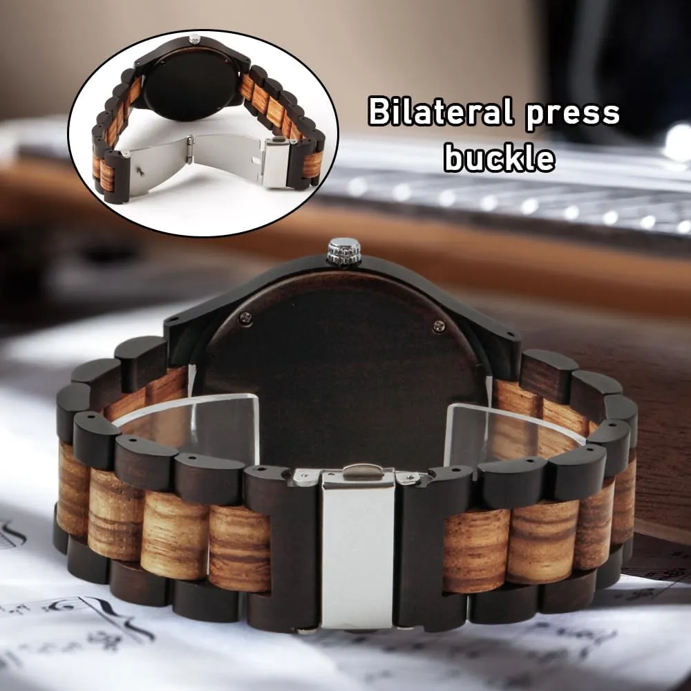 Wrist Watch Men's Handmade Wooden Watches benign nationalistic cenozoic outermost Mens Lightweight Analog Quartz Wood Mens 