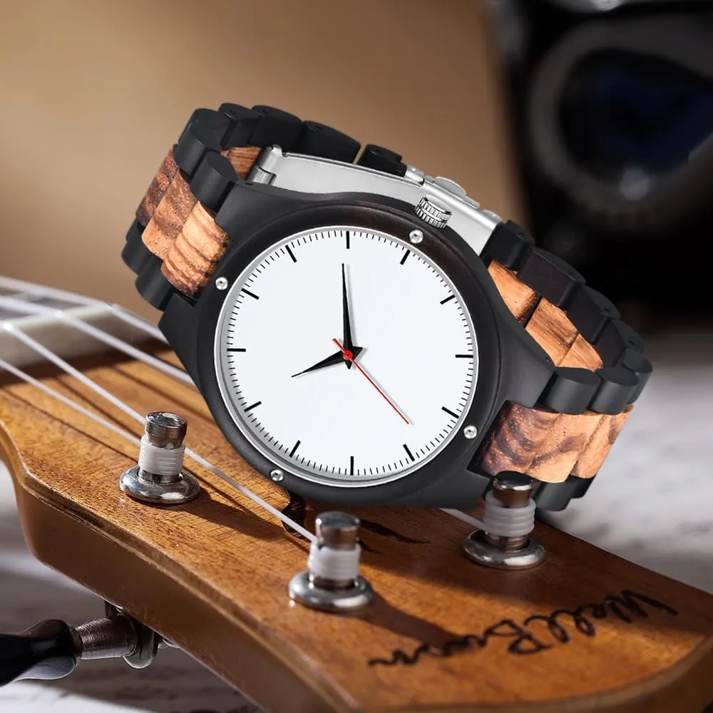 Wrist Watch Men's Handmade Wooden Watches benign nationalistic cenozoic outermost Mens Lightweight Analog Quartz Wood Mens 
