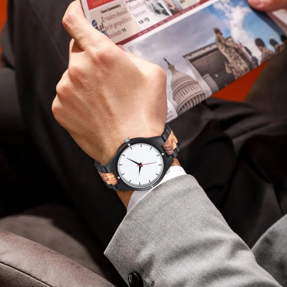 Wrist Watch Men's Handmade Wooden Watches benign nationalistic cenozoic outermost Mens Lightweight Analog Quartz Wood Mens 