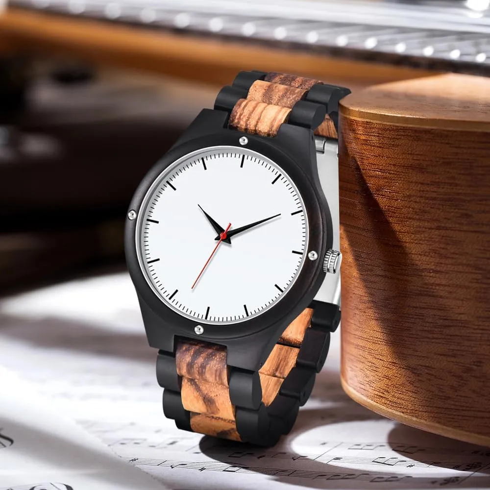 Wrist Watch Men's Handmade Wooden Watches benign nationalistic cenozoic outermost Mens Lightweight Analog Quartz Wood Mens 