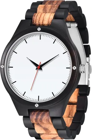 Wrist Watch Men's Handmade Wooden Watches benign nationalistic cenozoic outermost Mens Lightweight Analog Quartz Wood Mens 
