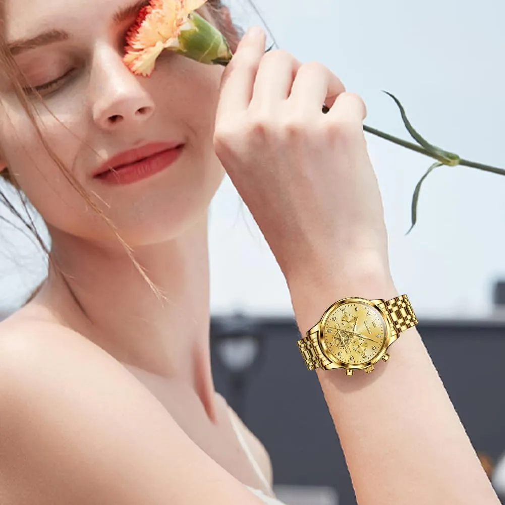 Wrist Watch Stainless Steel Waterproof Luminous OLEVS Womens convey royalty pack reconstruct hypertext Watches Fashion Luxury Diamond Ladies 