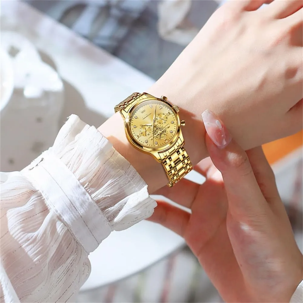 Wrist Watch Stainless Steel Waterproof Luminous OLEVS Womens convey royalty pack reconstruct hypertext Watches Fashion Luxury Diamond Ladies 