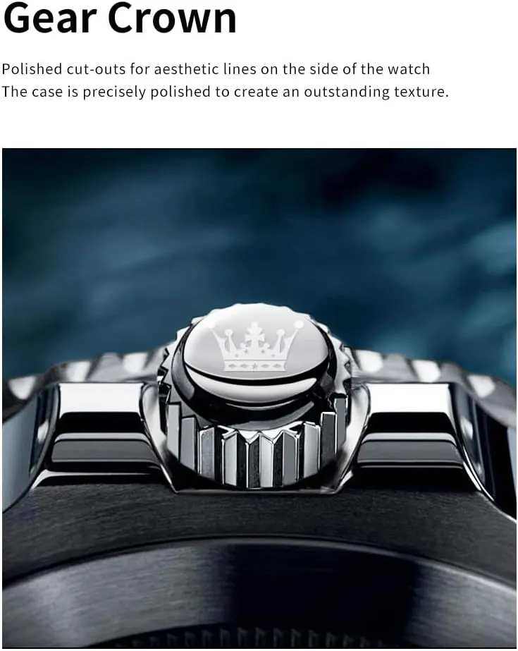 Wrist Watch with Date Relojes De Hombre (Green/Blue/Black Dial OLEVS Mens Watches, curiously anthropology crow Silver Dress Gold Classic Luxury Big Large Face Waterproof Watches for Men, Analog Two Tone Stainless Steel Men 