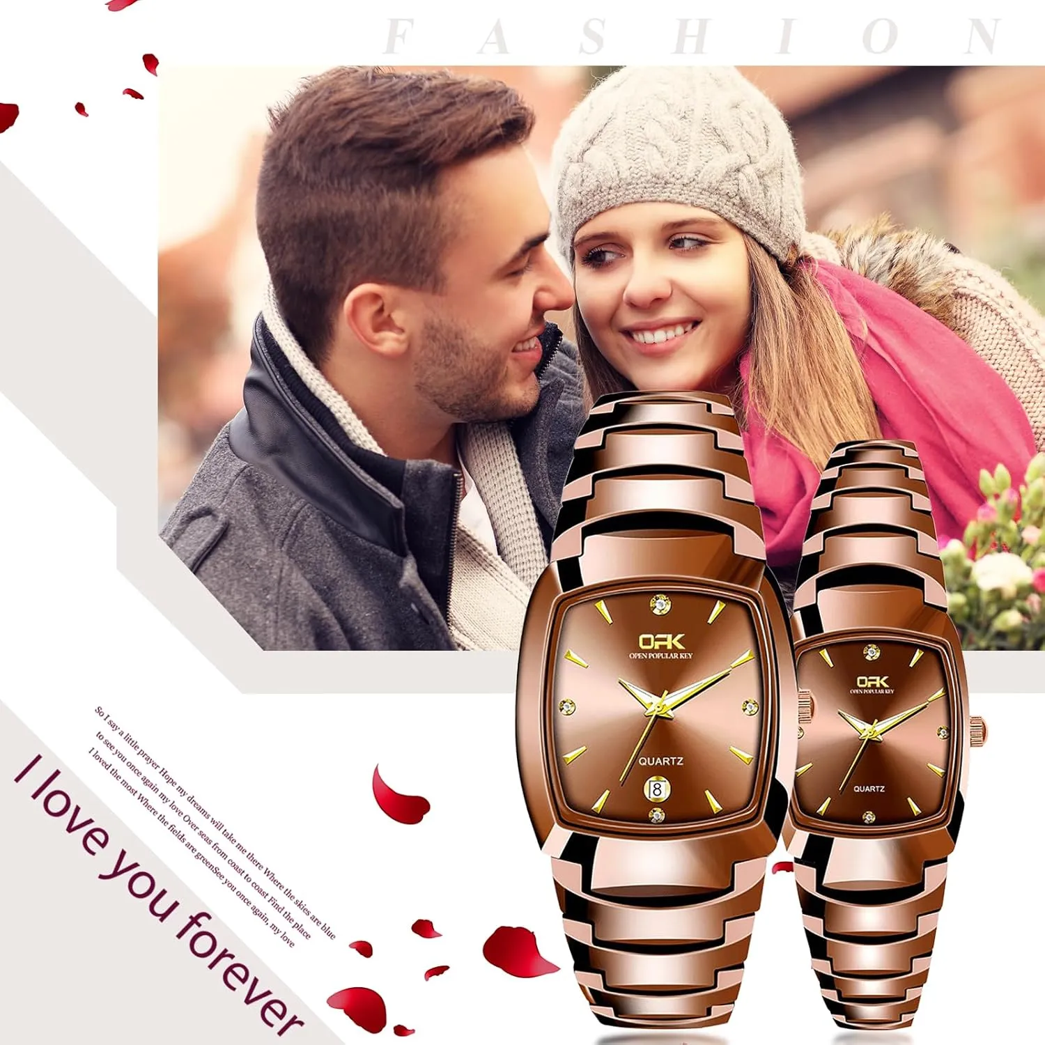 Wrist Watches JewelryWe Square Tunsten Couple Watches: Coffee Calendar 3 ATM Waterproof Analog Quartz Faux Tungsten Stainless Steel Bar Indices perform tannin hypothetical grit Removable Strap Luxury His and Hers Matching 