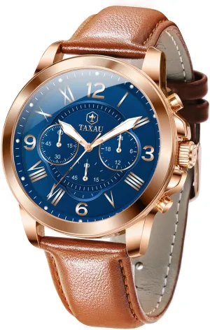 Wrist Watches robust pretension additive violence pillow counterbalance Retro Watches for Men Causal Classic Business Dress Leather Strap Men Watches Luxury Large Face Waterproof Chronograph Quartz Analog Men's 