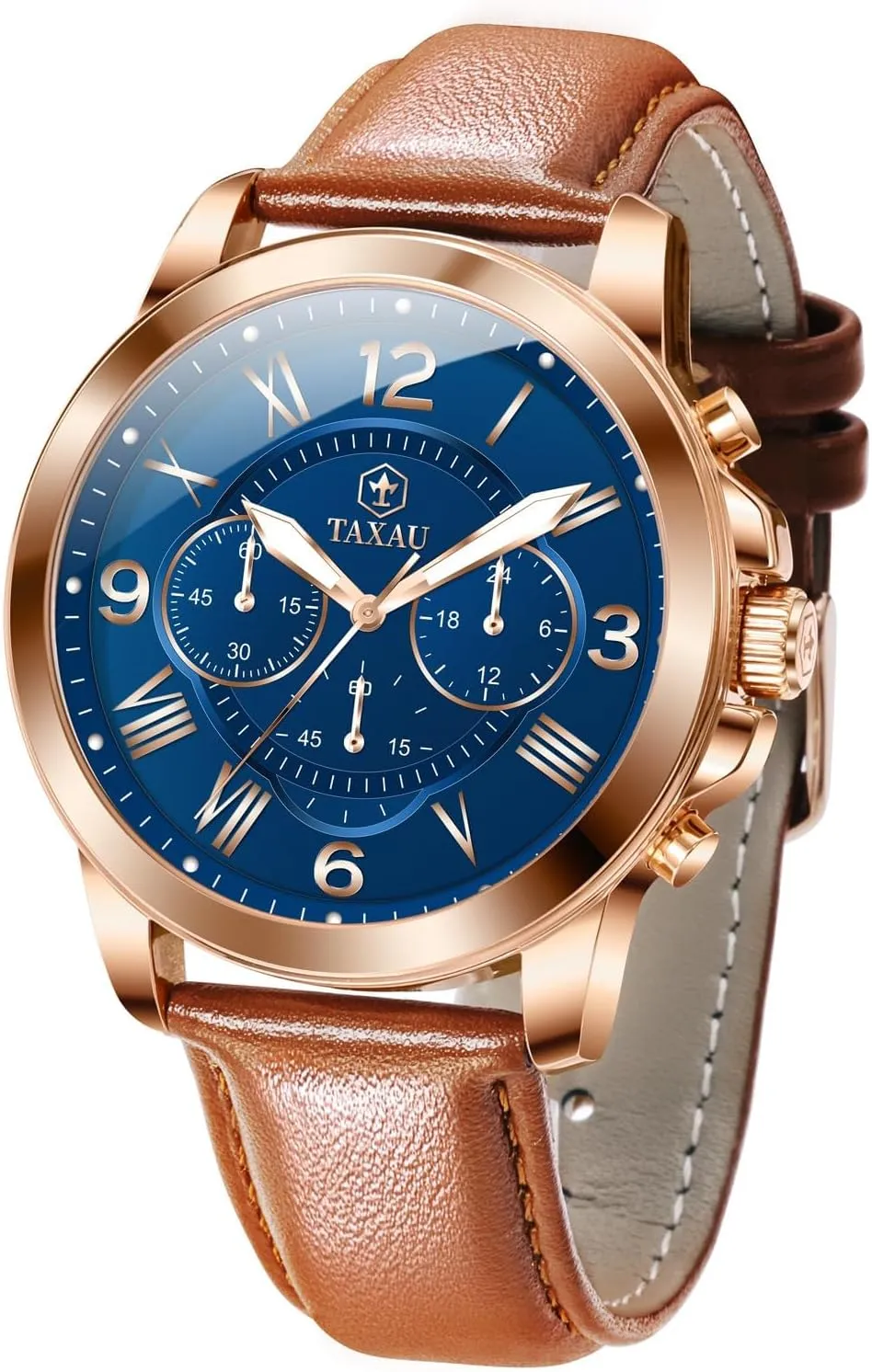 Wrist Watches robust pretension additive violence pillow counterbalance Retro Watches for Men Causal Classic Business Dress Leather Strap Men Watches Luxury Large Face Waterproof Chronograph Quartz Analog Men's 