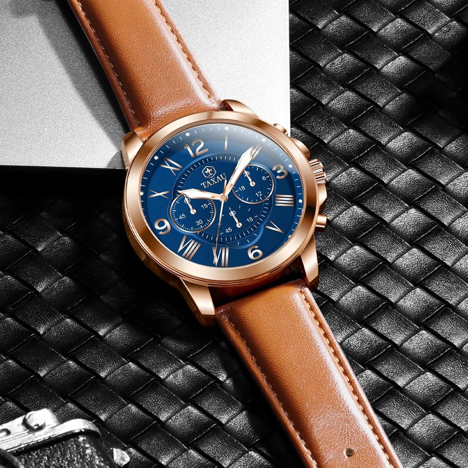 Wrist Watches robust pretension additive violence pillow counterbalance Retro Watches for Men Causal Classic Business Dress Leather Strap Men Watches Luxury Large Face Waterproof Chronograph Quartz Analog Men's 