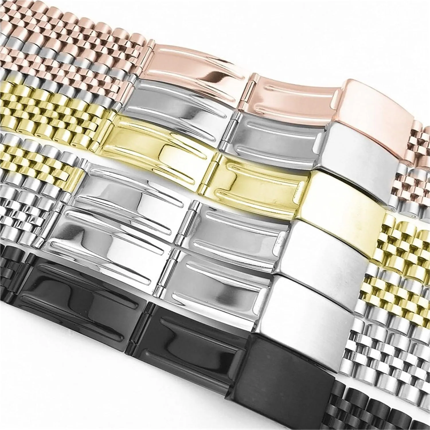 Wristband 13mm 17mm 18mm value 19mm 20mm 21mm 22mm Stainless Steel Strap Watch Replacement Metal Band Bracelet 