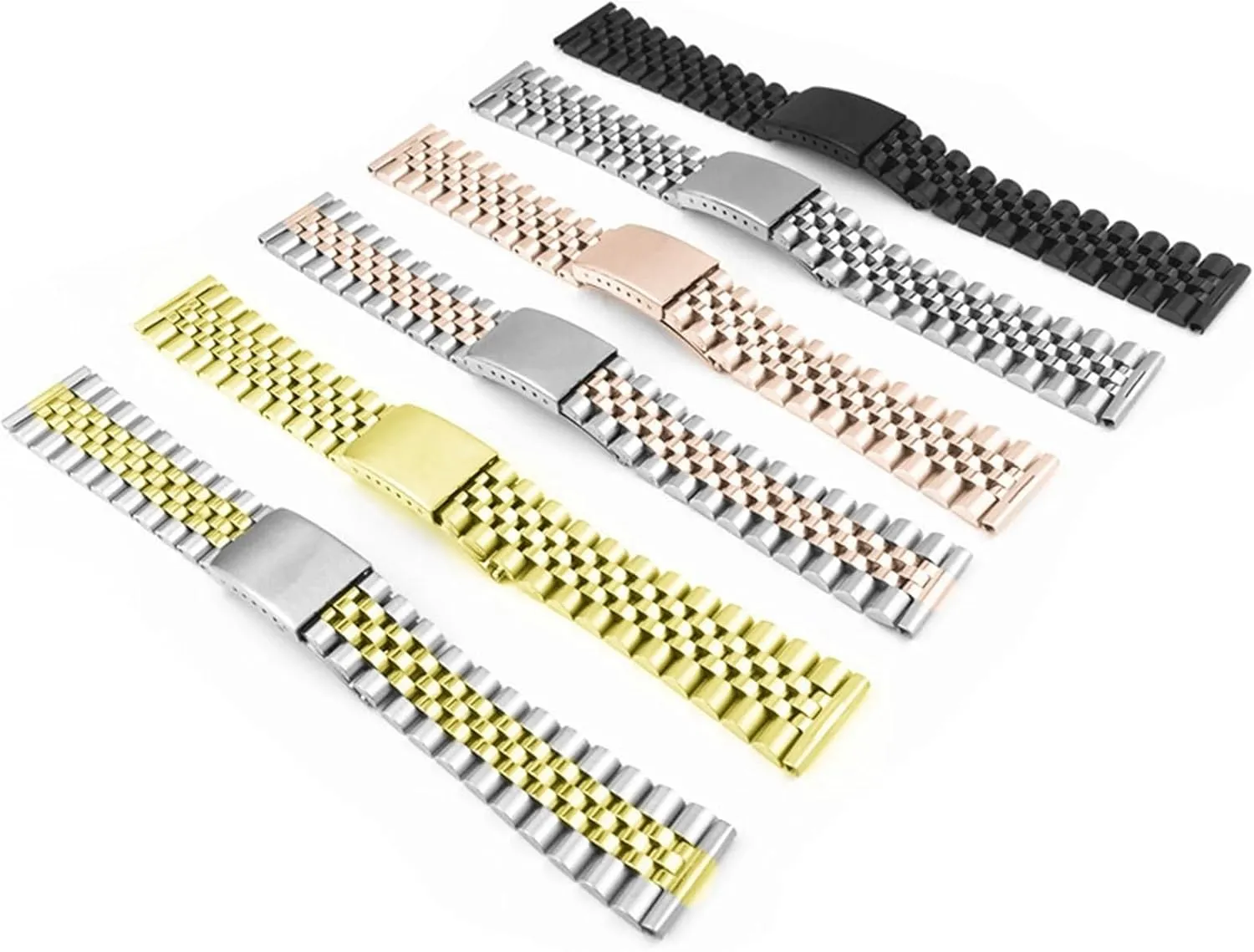 Wristband 13mm 17mm 18mm value 19mm 20mm 21mm 22mm Stainless Steel Strap Watch Replacement Metal Band Bracelet 