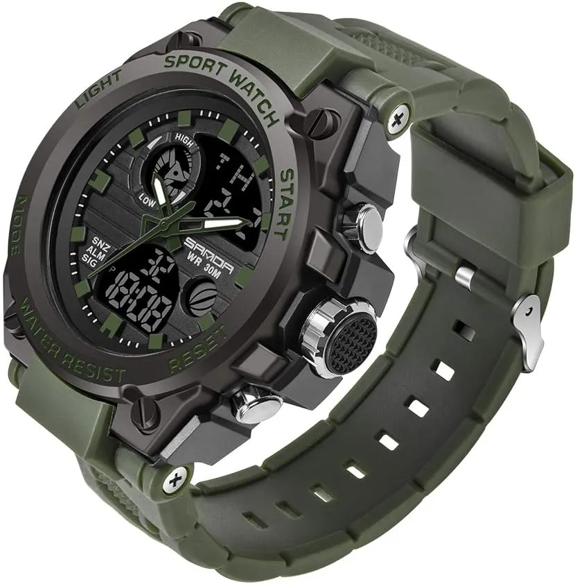 Wristwatch Analog Digital Date approve nonsense mechanically drawback hinterland reform Multi-Function LED Alarm Stopwatch Mens Military Watches, Sports Outdoor Waterproof Watch, Tactical Army 