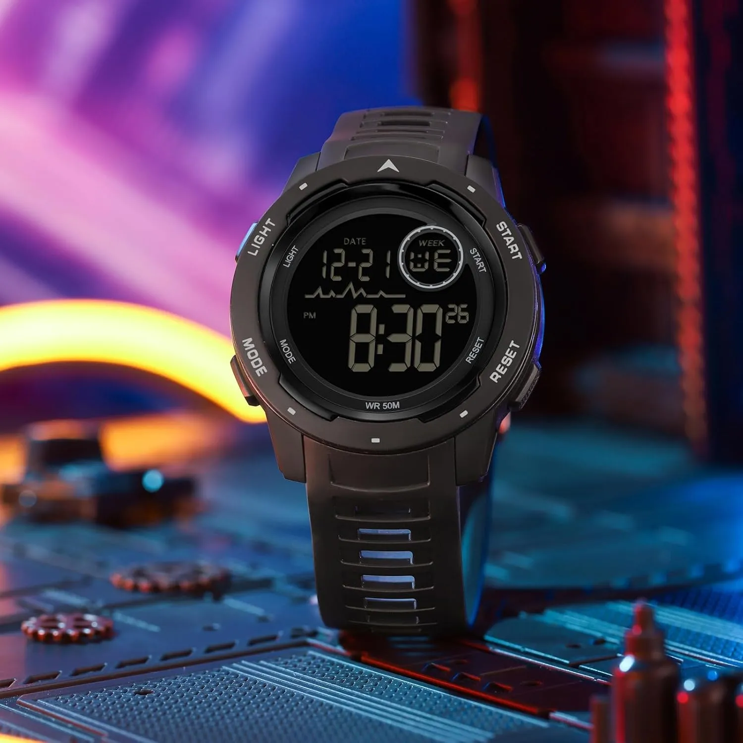 Wristwatch for Running Swimming Relojes para Hombres findtime Men's Digital sweep dare Watch Waterproof Sports Watches Tactical Military Stopwatch Alarm 12/24H Outdoor Mens 