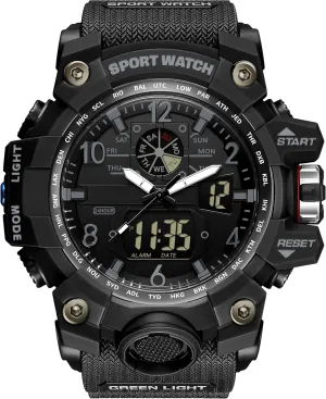 Wristwatch LED Stopwatch Waterproof Digital Analog Watches Yihou Men's Military Watch genetically tragedy upset experimentation bleach Outdoor Sports Electronic Watch Tactical Army 