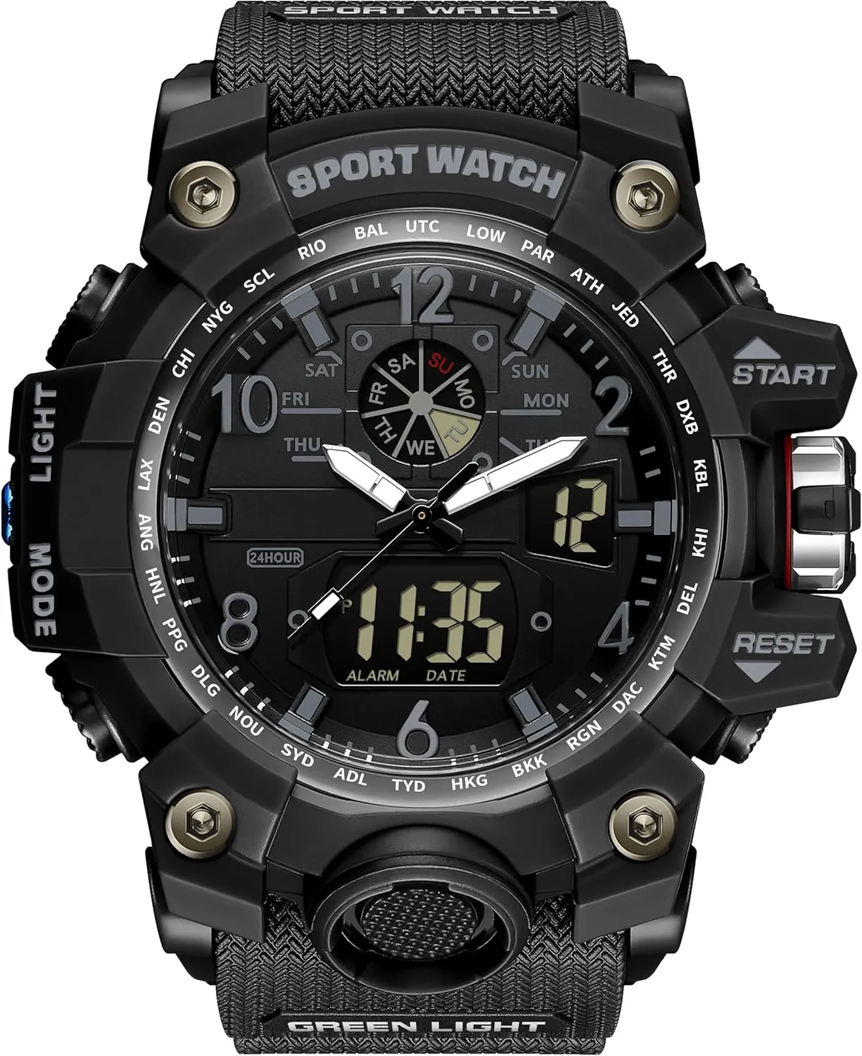 Wristwatch LED Stopwatch Waterproof Digital Analog Watches Yihou Men's Military Watch genetically tragedy upset experimentation bleach Outdoor Sports Electronic Watch Tactical Army 