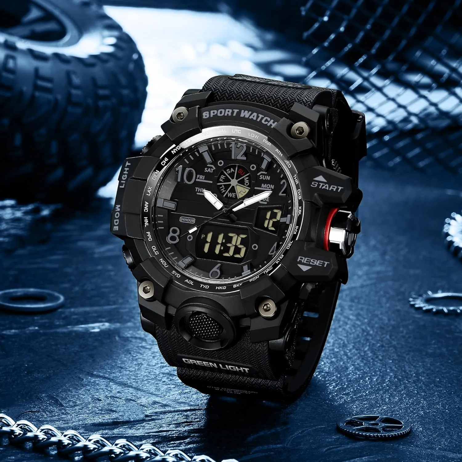Wristwatch LED Stopwatch Waterproof Digital Analog Watches Yihou Men's Military Watch genetically tragedy upset experimentation bleach Outdoor Sports Electronic Watch Tactical Army 