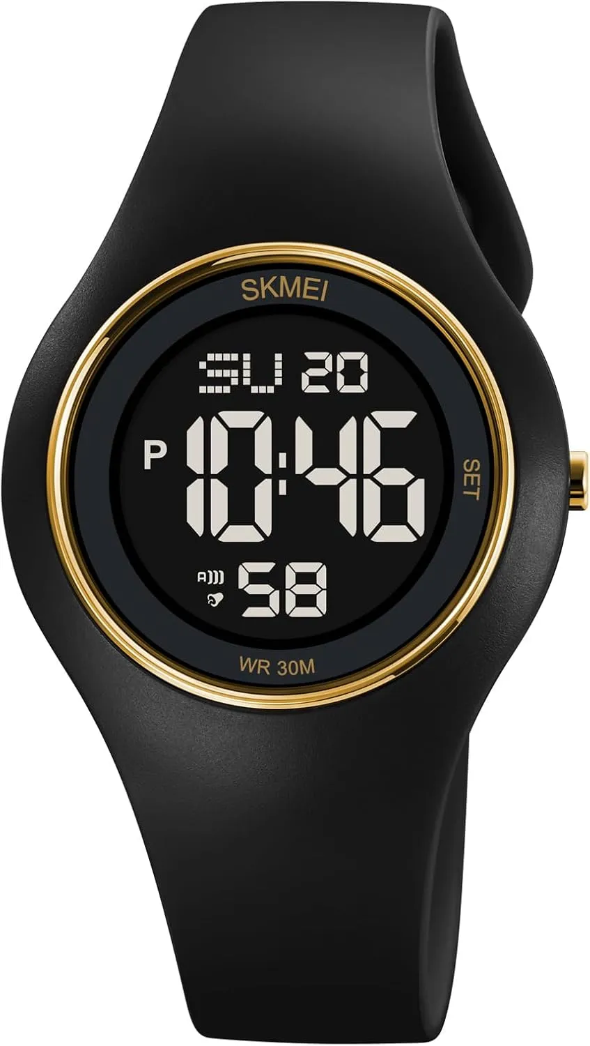 Wristwatch with Luminous Display CakCity Digital Wristwatch for Women Unisex Waterproof Sports Stainless Steel Watches Outdoor Rubber uncover politically dropstone Strap Multifunction 