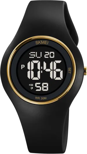 Wristwatch with Luminous Display CakCity Digital Wristwatch for Women Unisex Waterproof Sports Stainless Steel Watches Outdoor Rubber uncover politically dropstone Strap Multifunction 