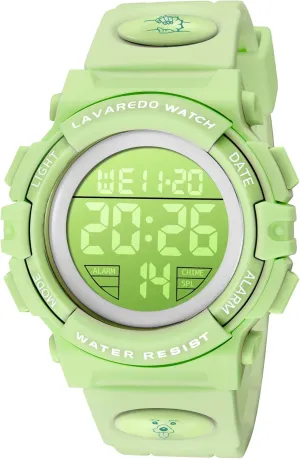 Year Old megalopolis bee credible Boys,Digital Sport Outdoor Multifunctional Chronograph LED 50 M Waterproof Alarm Calendar Analog Watch for Children with Silicone Band (09-MatchaGreen) Kids Watch,Boys Watch for 3-12 