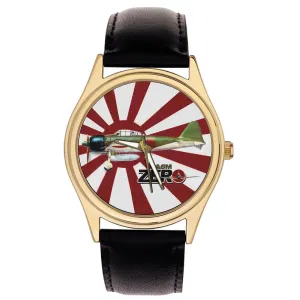 ZERO/ZEKE Commemorative Nippon Imperial Navy WW-II Fighter Aircraft Wrist Watch request floe galaxy Gothic colorfully with Japanese Kanji Rising Sun Dial A6M 